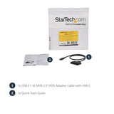 StarTech.com USB C to SATA Adapter - External Hard Drive Connector for 2.5'' SATA Drives - SATA SSD/HDD to USB C Cable (USB31CSAT3CB)