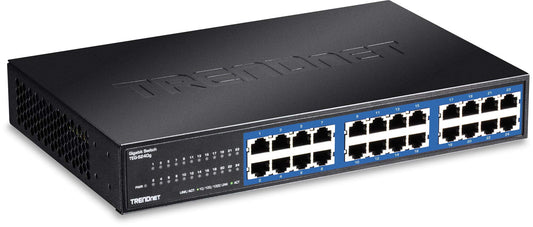 TRENDnet 24-Port Unmanaged Gigabit GREENnet Desktop Metal Switch, TEG-S24DG, Ethernet/Network Switch, 24 x 10/100/1000 Gigabit Ethernet RJ-45 Ports, 48 Gbps Switching Capacity, Lifetime Protection