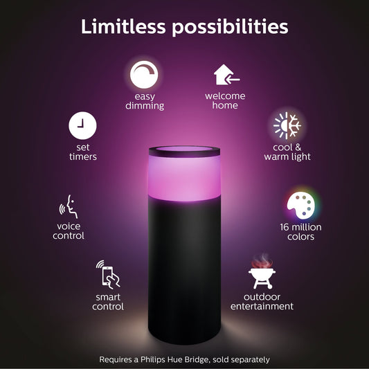 Philips 802090 Hue White and Colour Pathway Light-Calla Bollard Base Kit