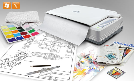Plustek Opticpro A320L, A3 scanner with CCD sensor, no warm-up need. 8.5 sec for A3 color scan. Suitable for Graphic Design, large format Maps and color catalog