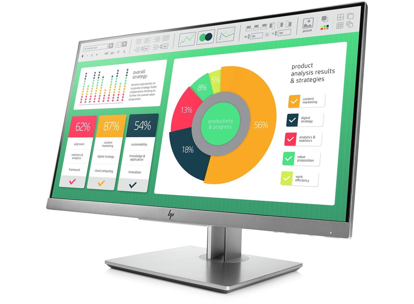 HP EliteDisplay E223 21.5-Inch Screen Led-Lit Monitor Gray (1FH45A8#ABA)