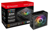 Thermaltake Smart BX1 RGB 80+ Bronze 550W SLI/Crossfire Haswell Ready Continuous Power ATX12V v2.31 / EPS 12V Non-Modular Power Supply 5 Year  PS-SPR-0550NHFABU-1