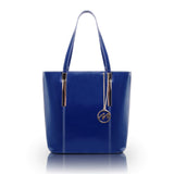 McKlein 97547 USA Cristina Leather Ladies' Tote with Tablet Pocket Navy
