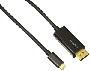 Rocstor Y10C167-B1 Premium 6ft USB-C to DisplayPort Cable M/M- USB Type-C to DisplayPort Converter Cable - 6ft (1.8m) - Supports up to 4K 60Hz Mac or Windows Compatible- DisplayPort/USB 3.1, Black
