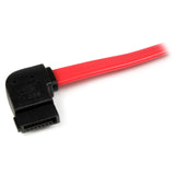 StarTech.com 18in SATA to Left Side Angle SATA Serial ATA Cable - Straight to Left Side Angled SATA Cable 18 Inch (SATA18LSA1)