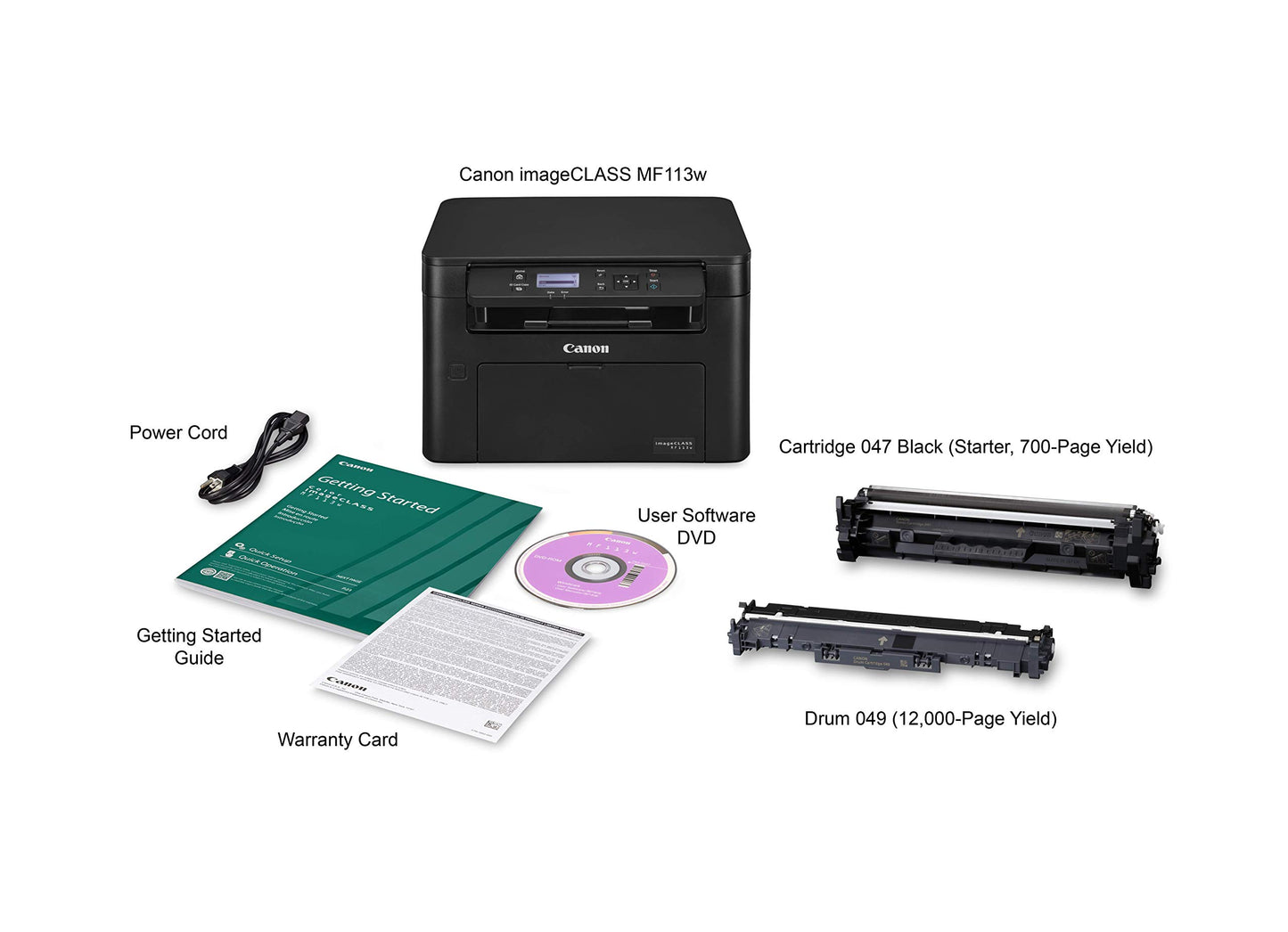 Canon imageCLASS MF113w - Multifunction, Wireless, Mobile Ready Laser Printer
