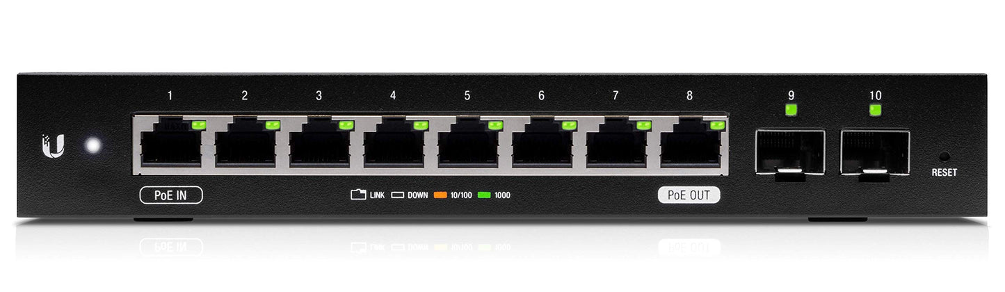 Ubiquiti EdgeSwitch 10X, 10-Port Gigabit Switch with Poe Passthrough (ES-10X)