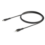 StarTech.com 1m (3.3ft) USB C to Lightning Cable - MFi Certified - Durable USB Lightning Charging Cable - Black (RUSBCLTMM1MB)