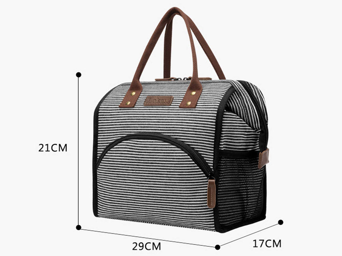 Hisen Waterproof Cooling Insulated Lunch Bag-Black