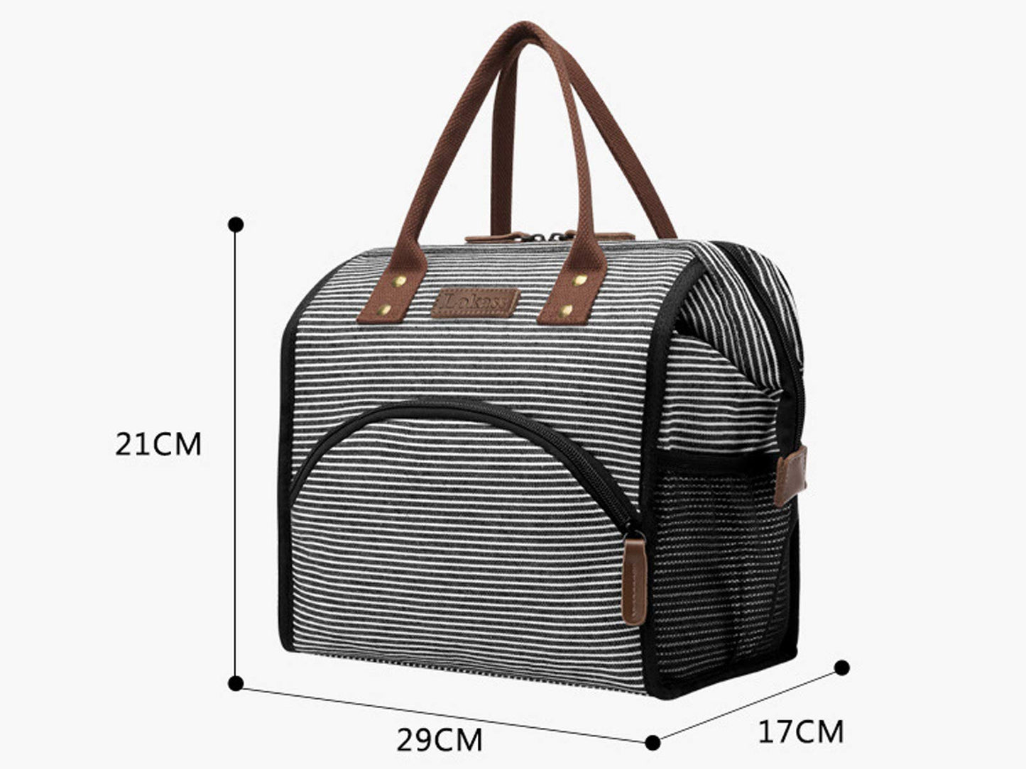 Hisen Waterproof Cooling Insulated Lunch Bag-Black (Argyle)