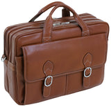 McKlein 15564 USA Kenwood Leather Double Compartment Laptop Case Brown