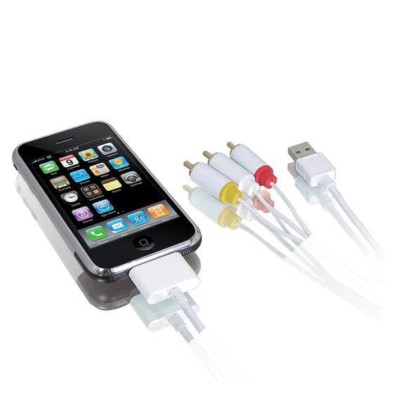 Macaroni Grill AVCABLEII Audio/Video Cable and USB Sync Cable for iPod (White)