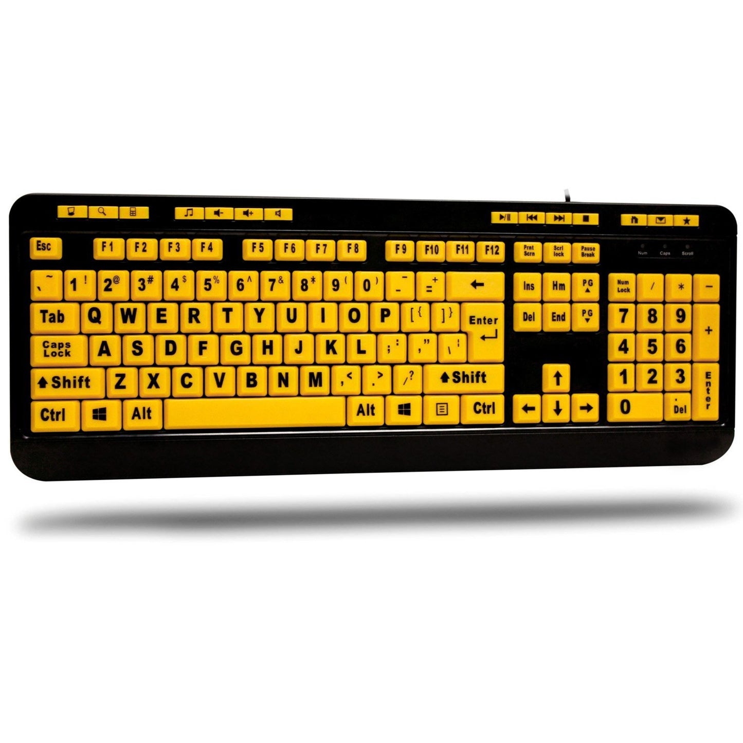 Adesso AKB-132UY - Luminous 4 X Large Print Multimedia Desktop USB Keyboard