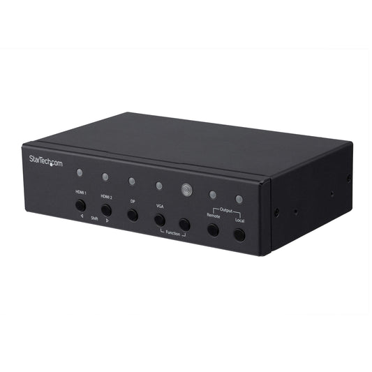 StarTech.com Multi-Input HDBaseT Extender Kit - Built-in Switch and Video Scaler - DisplayPort HDMI and VGA Over CAT6 or CAT5 (ST121HDBTSC)