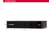 Cyber Power CA PR3000RTXL2UN Smart App Sinewave UPS System, 3000VA/3000W, 9 Outlets, 2U Rack/Tower, Rmcard205 Pre-Installed