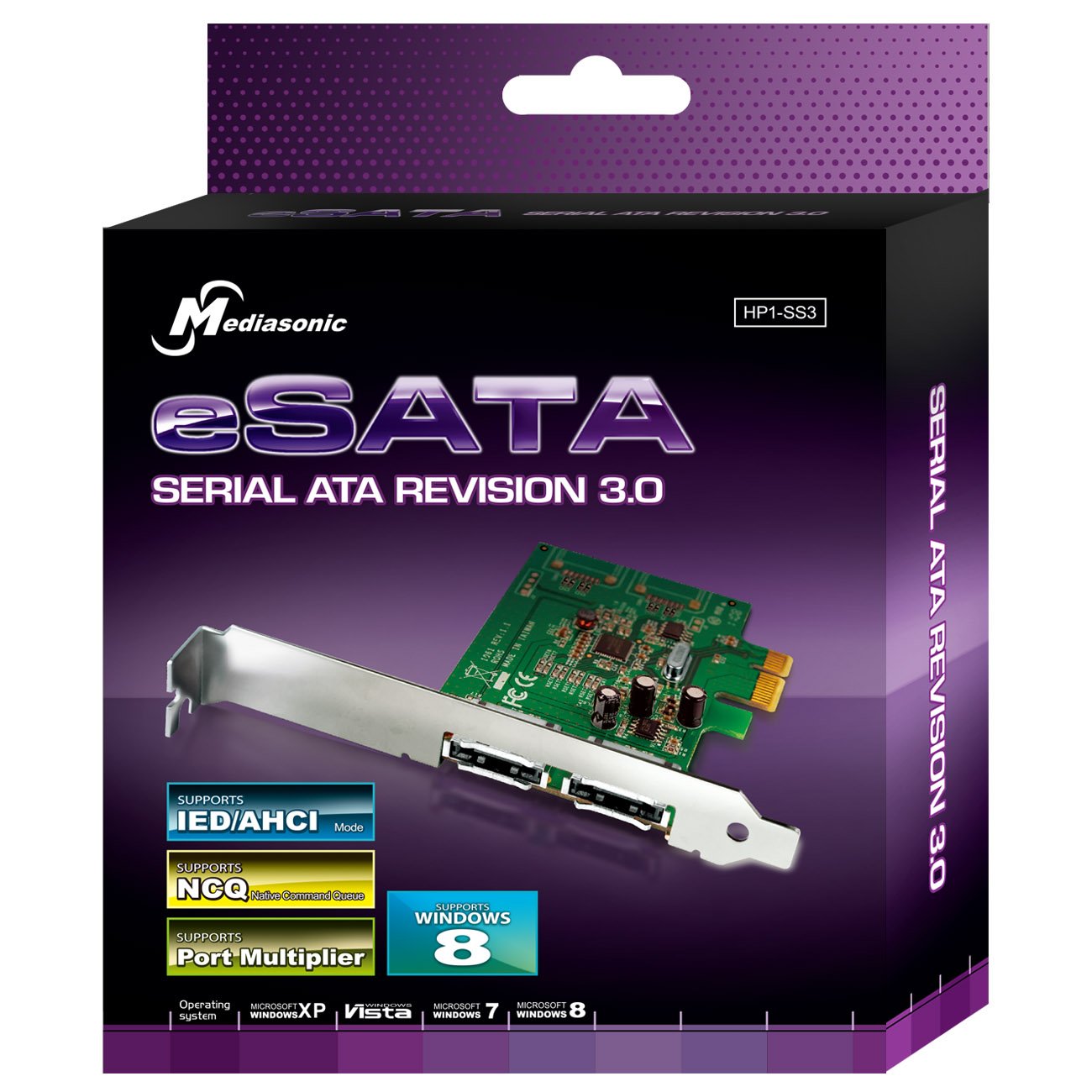 Mediasonic ProBox 2 Port External SATA 3 / III 6.0 Gbps PCI Express Card HP1-SS3