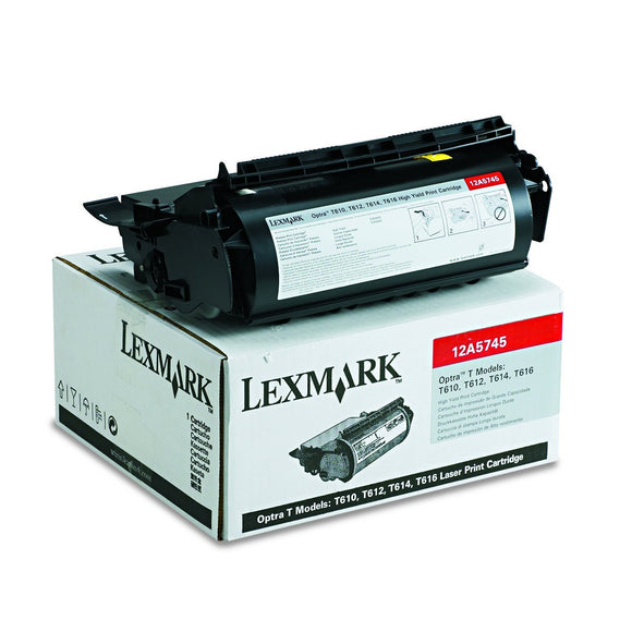Lexmark 12A5745 High-Yield Toner, 25000 Page-Yield, Black