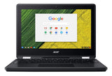 Acer Chromebook Professional Spin Series, Convertible, Ruggedized,  11.6" LCD Touch Screen, Intel Celeron 3350, 4GB Ram, 32Gb eMMC, Black, Chrome OS, R751T-C8HR-CA