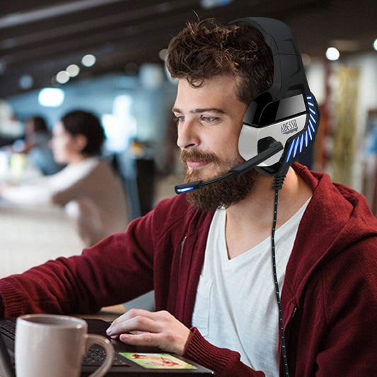 Adesso Xtream G4-7.1 Surround-Sound Gaming Headset with Noise Cancelling Microphone and LED Lighting for PC, PS4, Xbox, Nintendo Switch, and Laptops