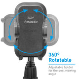 Macally Adjustable Automobile Cup Holder Phone Mount for iPhone Xs XS Max XR X 8 8+ 7 7 Plus 6s Plus 6s SE Samsung Galaxy S10 S10E S9 S9+ S8 S7 Edge S6 Note 5, Xperia, iPod, Smartphone, GPS (MCUPMP)