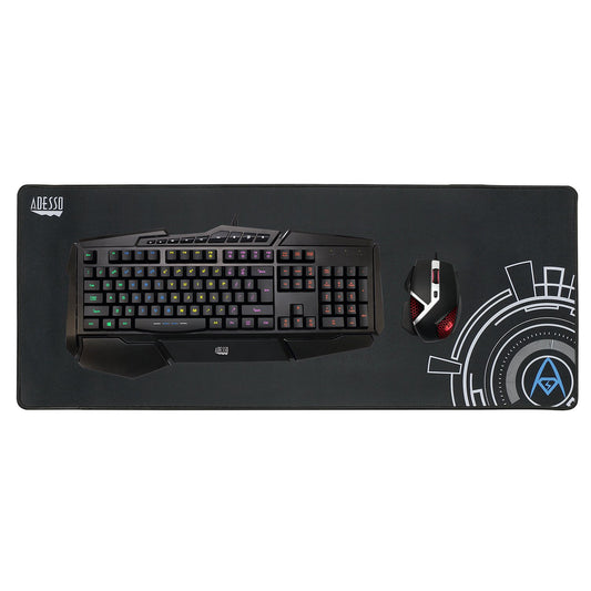 Adesso P104 Large Gaming Mousepad - Soft Cloth Ultra Long Matte with Circular Logo Design for Esports