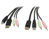 StarTech.com 6ft 4-in-1 USB DisplayPort® KVM Switch Cable w/Audio & Microphone (DP4N1USB6)