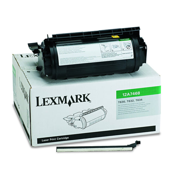 Lexmark 12A7468 High-Yield Toner, 21000 Page-Yield, Black