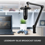 Open Box Blue Yeticaster Professional Broadcast Bundle with Yeti USB Microphone, Radius III Shockmount and Compass Boom Arm