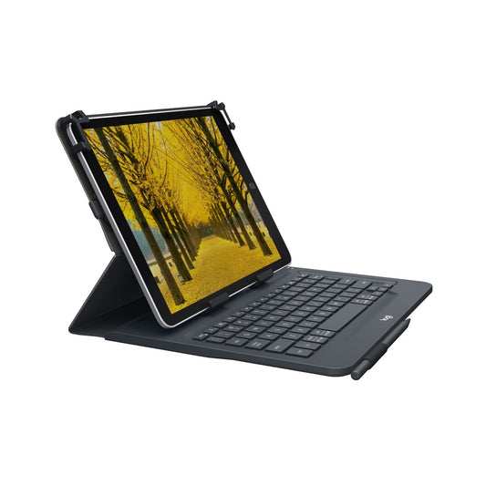 Refurbished of Logitech Universal Folio with Integrated Bluetooth 3.0 Keyboard for 9-10" Apple, Android, Windows Tablets - Compatible with Models Listed