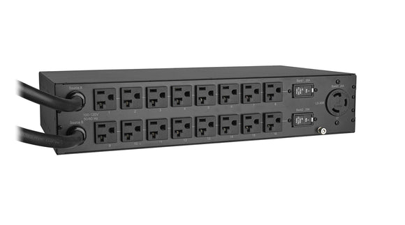 CyberPower PDU30MT17AT Metered ATS PDU, 100-120V/30A, 17 Outlets, 2U Rackmount, Black