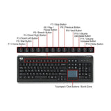 Adesso AKB-440UB - SlimTouch 440 Desktop Touchpad Wired Keyboard - Black