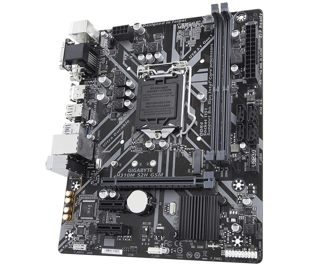 Gigabyte LGA1151/ Intel/ H310/ Micro ATX/ DDR4/ HDMI 1.4/ M.2 Motherboard (H310M S2H GSM)