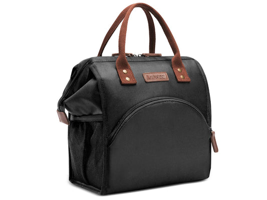 Hisen Waterproof Cooling Insulated Lunch Bag-Black