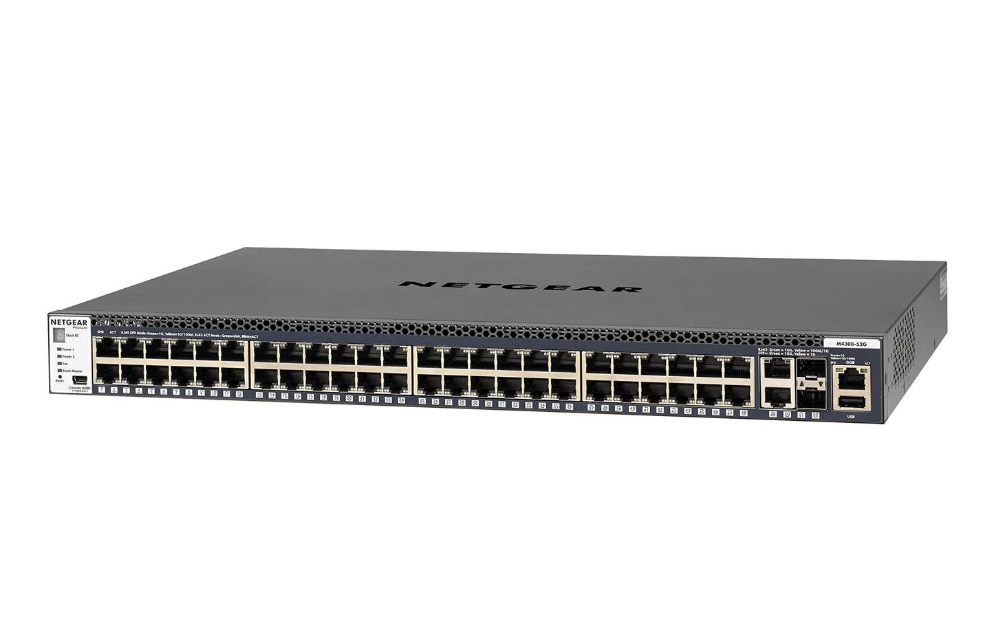 Netgear M4300-52G 48x1G 2x10GBASE-T 2xSFP Plus Stackable Switch for Intelligent Edge (GSM4352S-100NES)