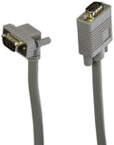 C2G 52015 VGA Cable - Premium Shielded HD15 SXGA M/M Monitor Cable with 90° Downward-Angled Male Connector, Gray (3 Feet, 0.91 Meters)