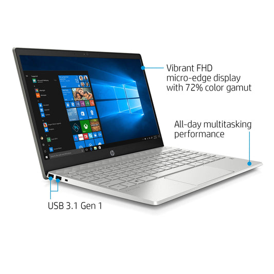 HP Pavilion 13-inch Light and Thin Laptop Intel Core i5-8265U Processor, 8 GB SDRAM Memory, 256 GB Solid-State Drive, Windows 10 (13-an0010nr, Mineral Silver)
