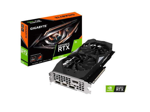 GIGABYTE GeForce RTX 2060 Windforce OC 6G Graphics Card, 2X Windforce Fans, 6GB 192-bit GDDR6, Gv-N2060WF2OC-6GD REV2.0 Video Card