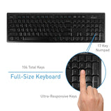 Macally Wireless Keyboard and Mouse Combo Bundle for PC, Desktop Computer, Laptop, Notebook, ChromeBook - Ultra Slim Cordless Keyboard Mouse Combo Set, Compatible with Windows 10/8/7/Vista/XP, etc.