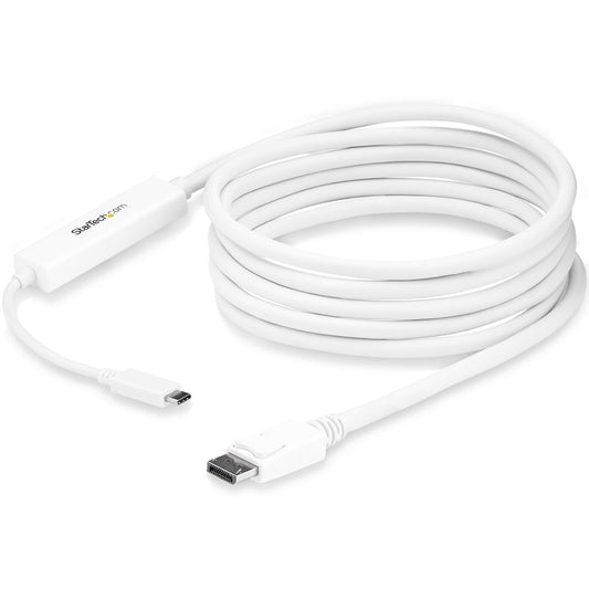 StarTech.com 9.8 ft (3 m) USB-C to DisplayPort Cable - USB Type-C to DP Video Adapter Cable - 4K 60Hz - White (CDP2DPMM3MW)