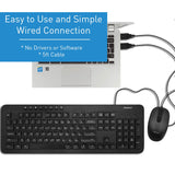 Macally USB Wired Keyboard and Mouse Combo Bundle for PC, Desktop Computer, Laptop, Notebook, ChromeBook - Ultra Slim Keyboard Mouse Combo Set, Compatible with Windows 10/8/7/Vista/XP, etc.