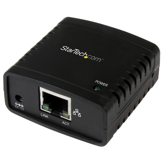 StarTech.com 10/100Mbps Ethernet to USB 2.0 Network LPR Print Server - USB Print Server with 10Base-T/100Base-TX Auto-Sensing (PM1115U2)