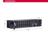 CyberPower PDU81003 Switched Metered-by-Outlet PDU, 30A, 100-120V, 16 Outlets (5-20R), 2U Rack-Mount