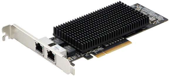 Dual-Port 10Gb PCIe Network Card with 10GBASE-T & NBASE-T - 2 x RJ45 - Dual NIC Card