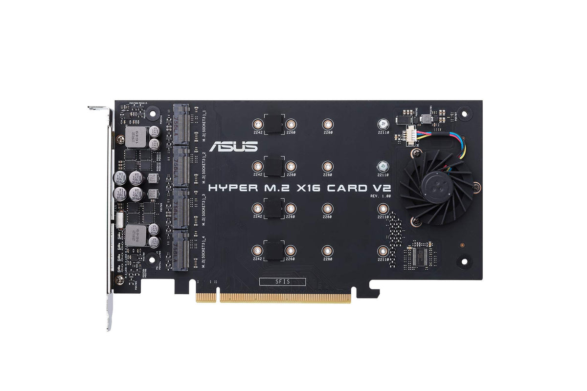 Open Box ASUS Hyper M.2 X16 PCIe 3.0 X4 Expansion Card V2 Supports 4 NVMe M.2(2242/2260/2280/22110)Up to 128 Gbps for Intel VROC & AMD