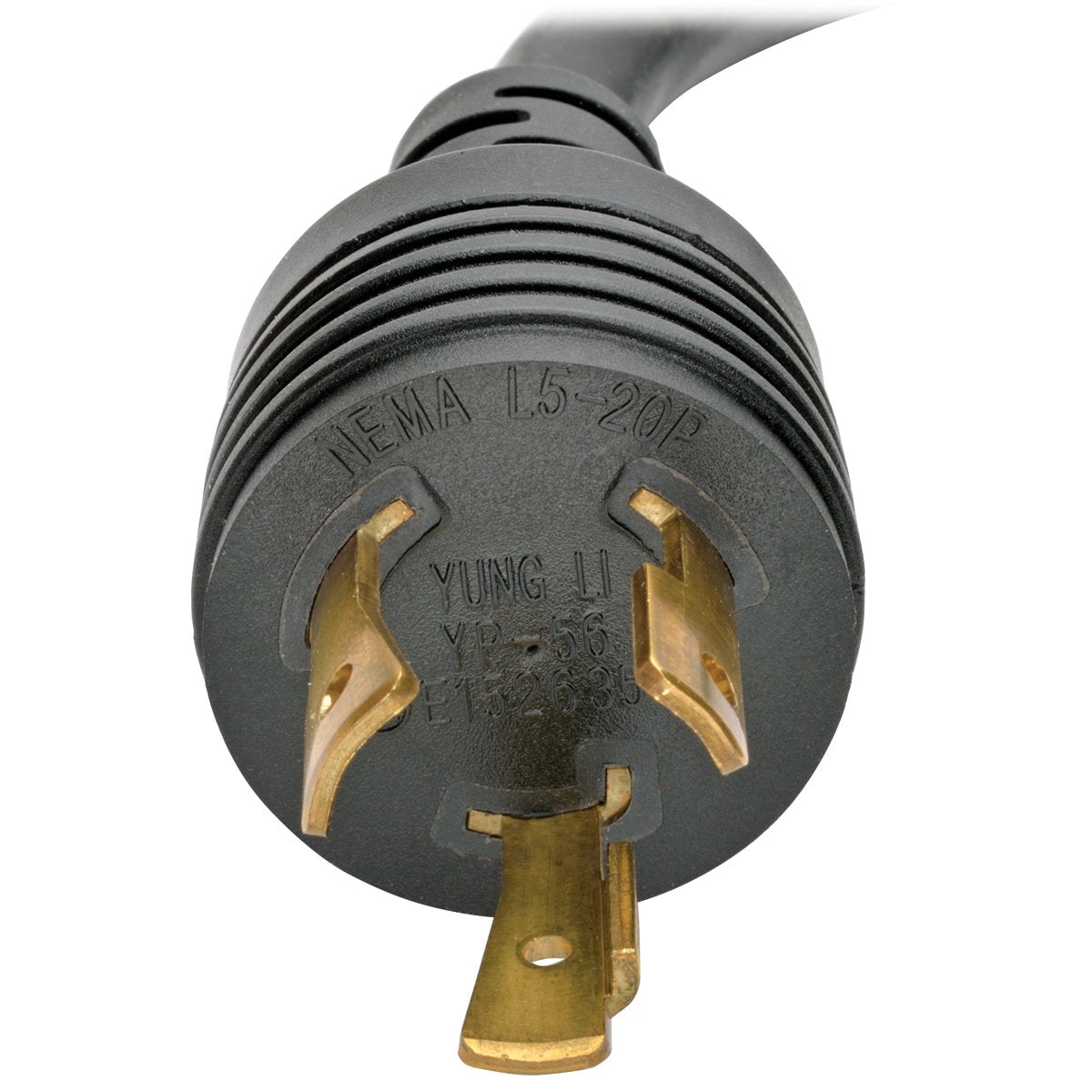 Tripp Lite P046-06N-T 6" Heavy-Duty Power Adapter Cord, 20A, 12 AWG, Black