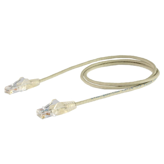 StarTech.com N6PAT3GRS Cat6 Ethernet Cable, 3', Gray, Slim, Snag Less RJ45 Cable, Network Cable, Ethernet Cord
