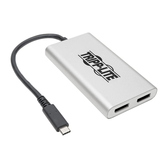 Thunderbolt 3 to Dual DisplayPort Adapter - 4K/5K @ 60 Hz, M/2Xf, 4: Silver