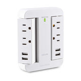 CyberPower P4WSU Professional Surge Protector, 900J/125V, 4 Swivel Outlets, 4 USB-A Charge Ports, White Wall Tap
