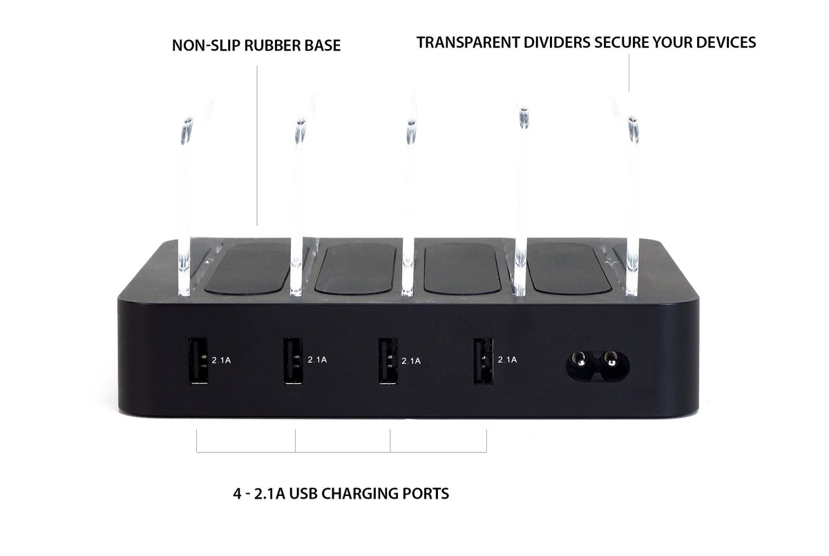 VisionTek 4 Device Charging Station, for USB Chargeable Mobile Devices - 900992