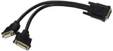 Dms-59 to Dual Dvi Splitter Y Cable (M to 2x Dvi-I F) 1-Ft.